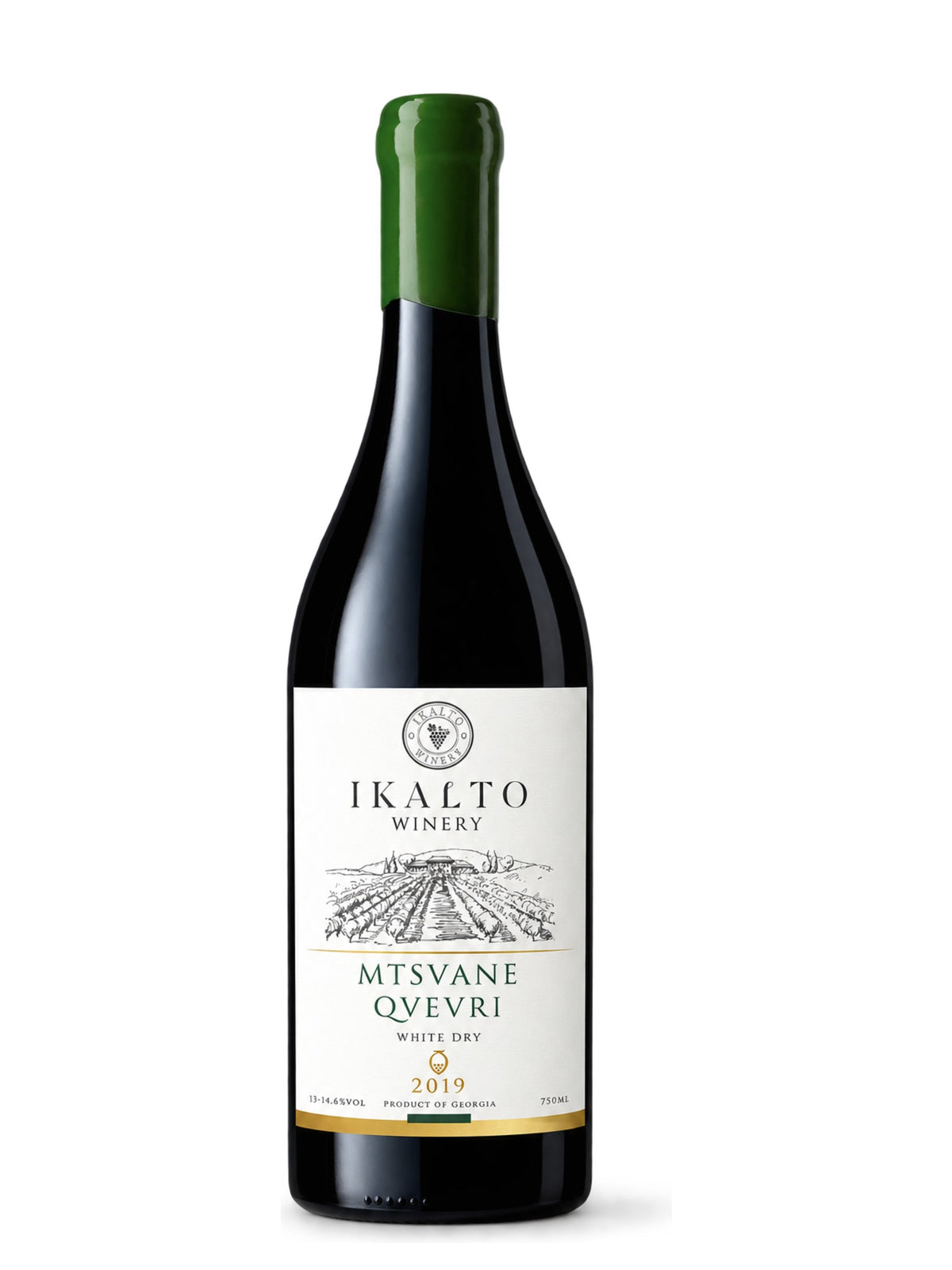 Bouteille de Mtsvane Qvevri 2024, vin blanc géorgien du domaine Ikalto