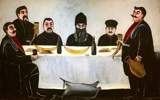 Le festin, peinture de Niko Pirosmani (domaine public)
