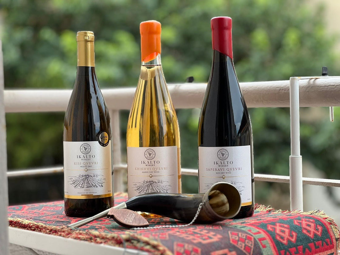 Bouteilles de vins géorgiens du domaine Ikalto