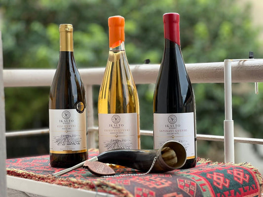 Bouteilles de vins géorgiens du domaine Ikalto