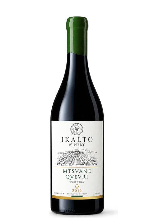 Bouteille de Mtsvane Qvevri 2024, vin blanc géorgien du domaine Ikalto