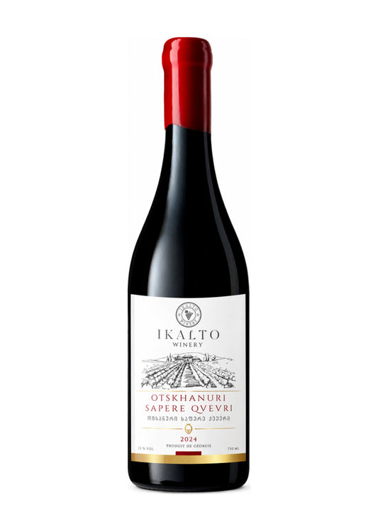 Bouteille d'Otskhanuri Sapere Qvevri 2024, vin rouge géorgien du domaine Ikalto